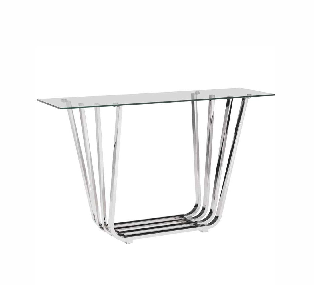 Clear Tempered Glass Console Table Z (View 8 of 10)