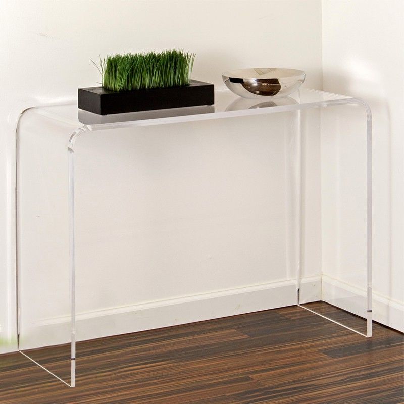 Clear U Shaped Lucite Console Table Modern Acrylic Nesting Regarding Most Popular Gold And Clear Acrylic Console Tables (View 1 of 10)