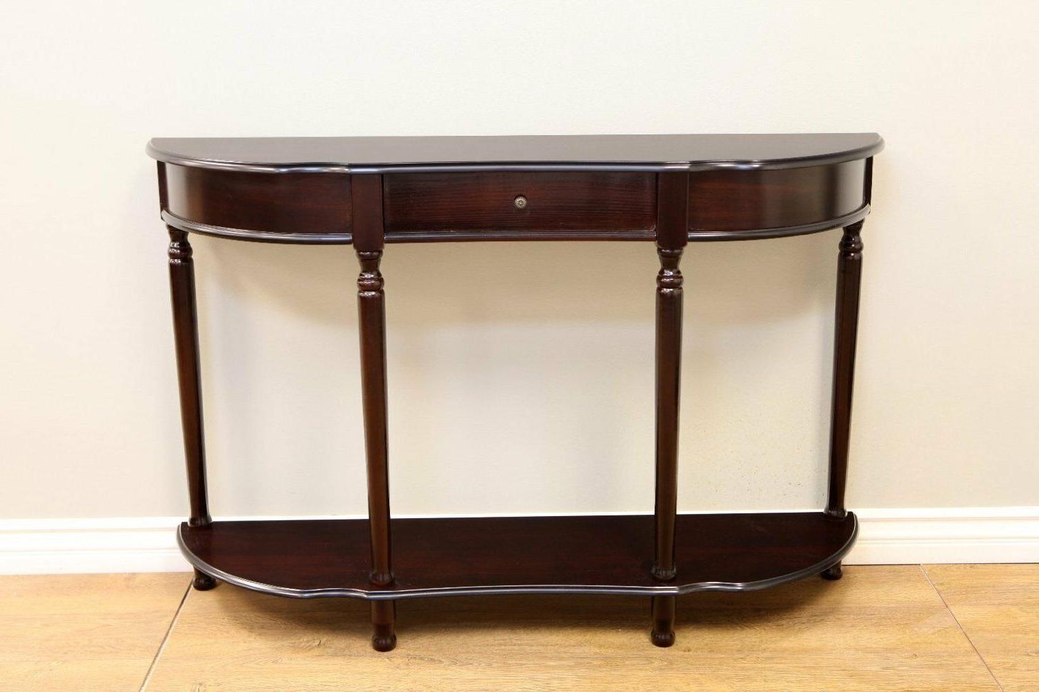 Console Sofa Table Storage Table Drawer Cherry Finish With Famous Espresso Wood Storage Console Tables (View 5 of 10)
