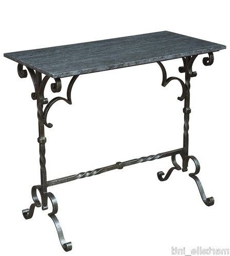 Console Table Forged Iron W/ Grey Marble Top Old Iron Inside 2019 Gray Driftwood And Metal Console Tables (View 9 of 10)