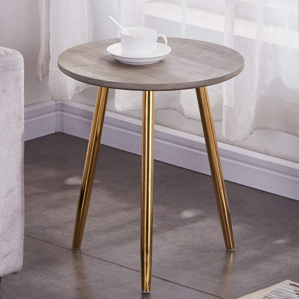 Console Tables With Tripod Legs Pertaining To 2019 Goldfan Retro Wood Side End Table For Sofa Small Round (View 1 of 10)