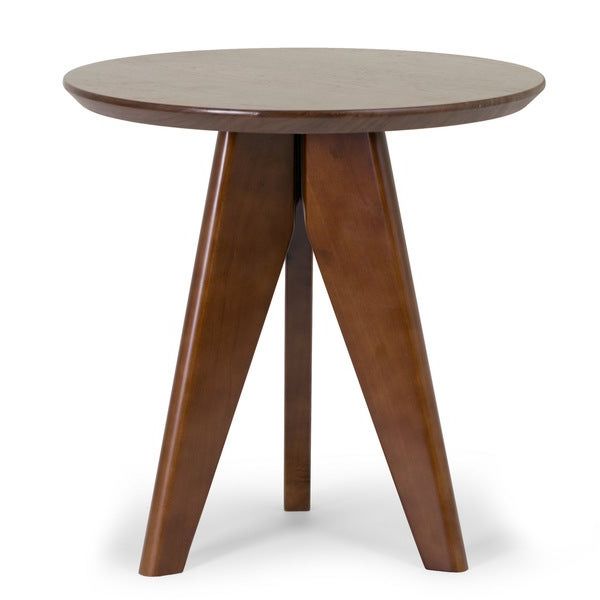 Console Tables With Tripod Legs Regarding Most Recent Aina Walnut Finish Round Side Table With Tripod Shaped (View 3 of 10)