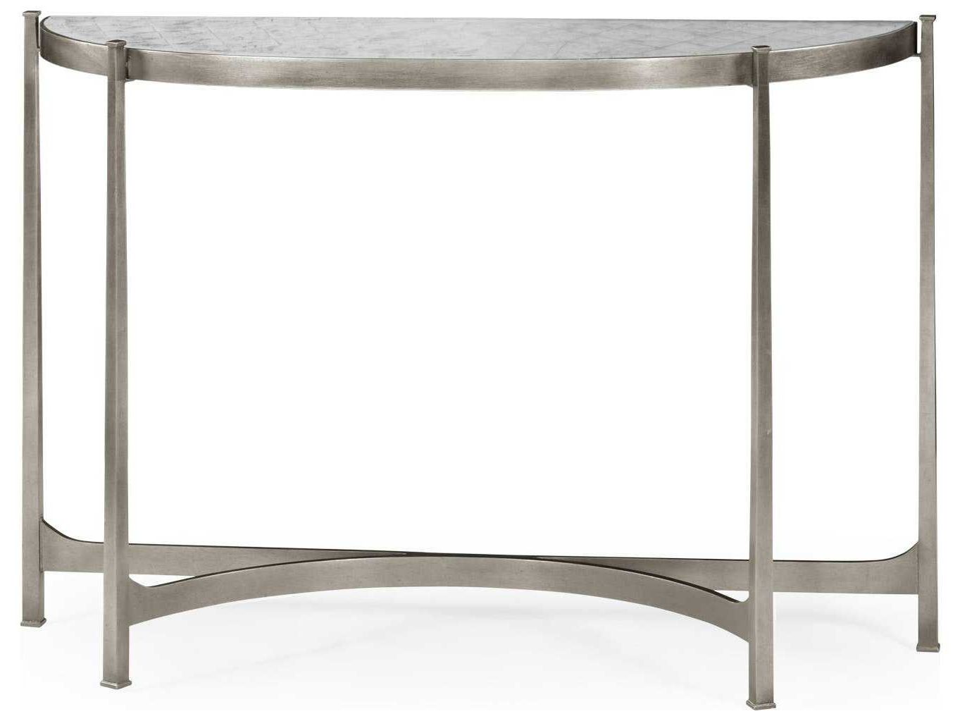 Current Antiqued Gold Leaf Console Tables Pertaining To Jonathan Charles Luxe Gilded Antique Silver Leaf  (View 9 of 10)