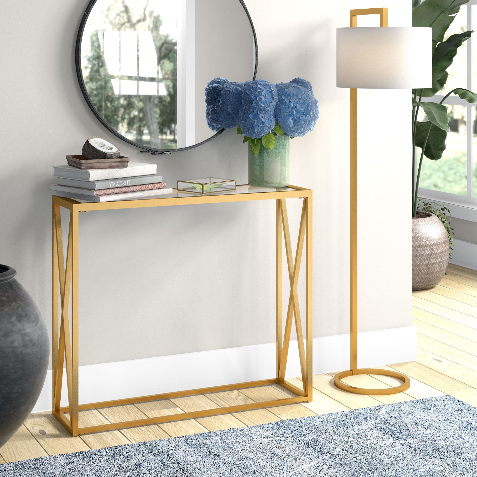 Current Geometric Console Table, Narrow Glass Sofa Table For Regarding Geometric Console Tables (View 2 of 10)