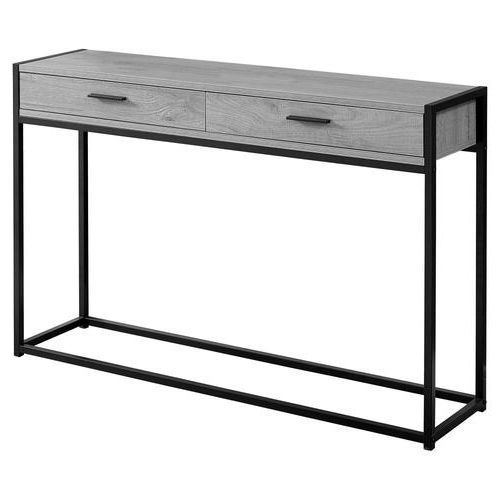 Current Gray Wood Veneer Console Tables Throughout Monarch Specialties Grey Reclaimed Wood Look Modern (View 3 of 10)