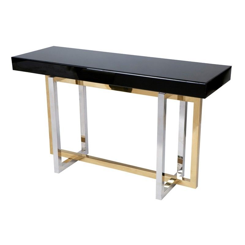 Dallas Stainless Steel Console Table With Glass Top For Most Current Silver Stainless Steel Console Tables (View 8 of 10)