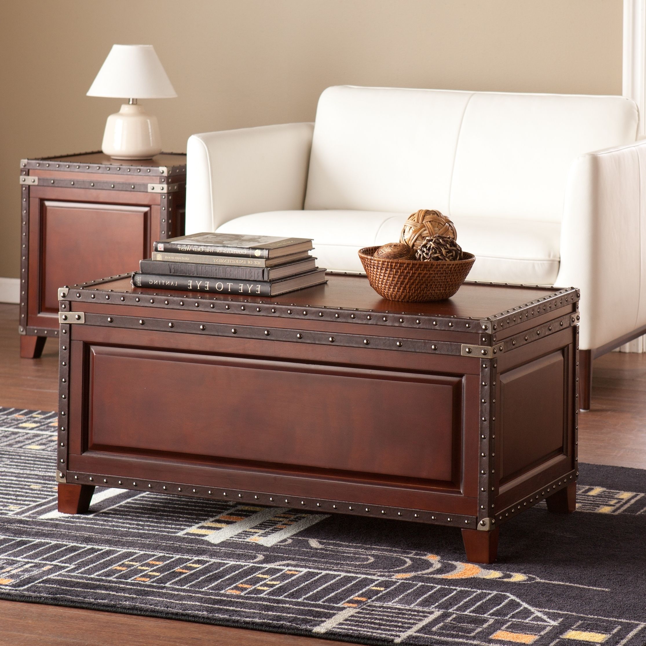 Espresso Wood Storage Console Tables With 2020 Coffee Table With Storage Trunk Chest Hidden Bin Leather (View 6 of 10)