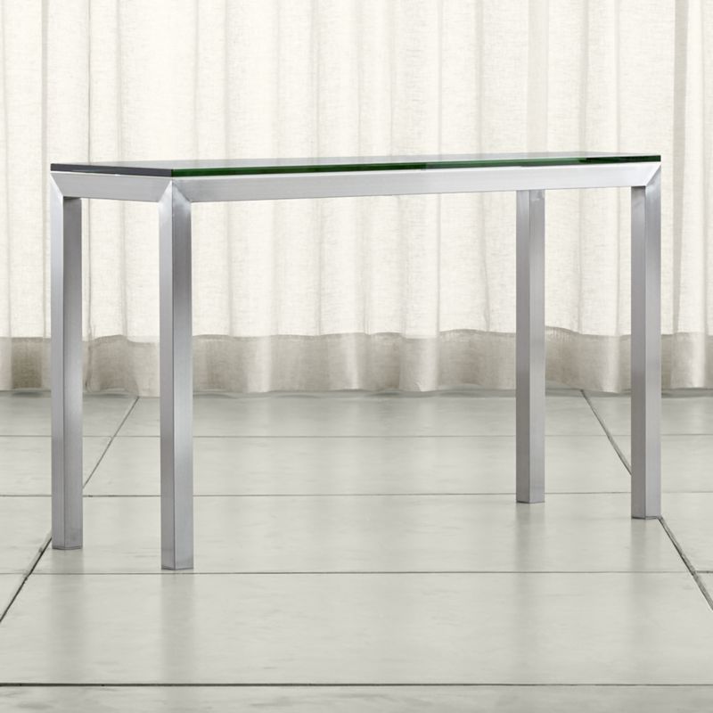 Famous Shop Parsons Stainless Steel Console Table With Clear For Glass And Stainless Steel Console Tables (View 6 of 10)