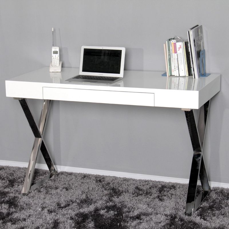 Famous Square High Gloss Console Tables Pertaining To White High Gloss Dressing Table Drawer Computer Desk (View 2 of 10)