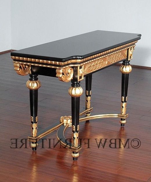 Fashionable Buy A Custom Made Premium Mahogany Console Table (ebony Within Antiqued Gold Leaf Console Tables (View 10 of 10)