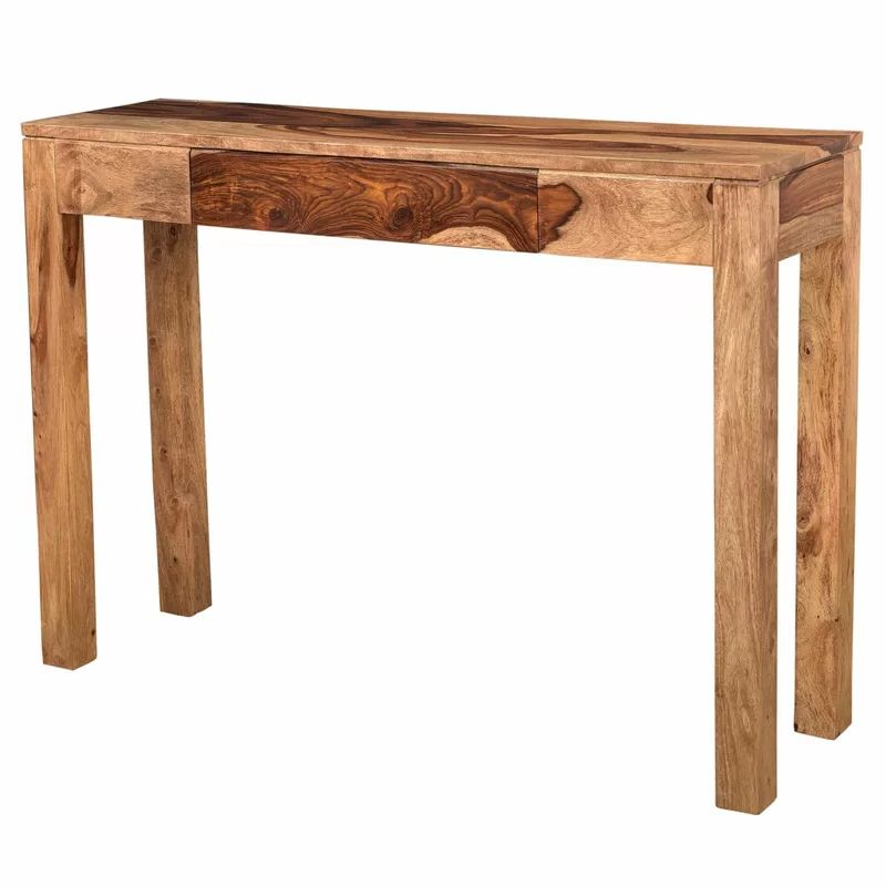Fashionable Millwood Pines Spurlock 42" Solid Wood Console Table Pertaining To Natural Wood Console Tables (View 8 of 10)