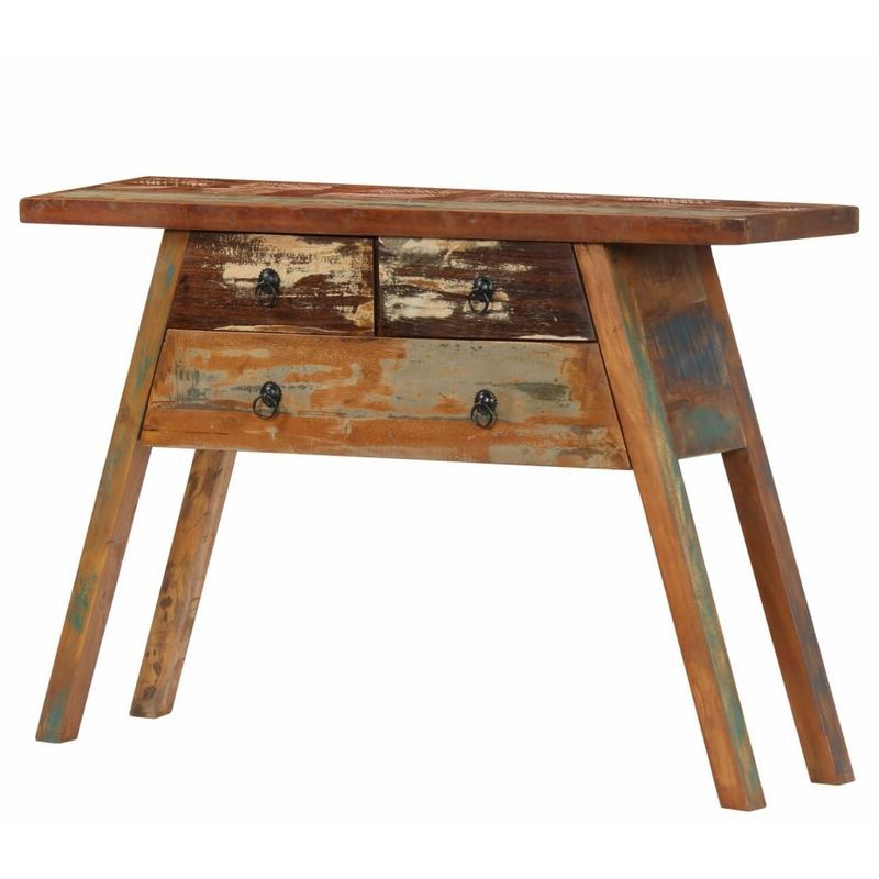 Favorite Barnwood Console Tables With Regard To Console Table 110x30x75 Cm Solid Reclaimed Wood (View 8 of 10)