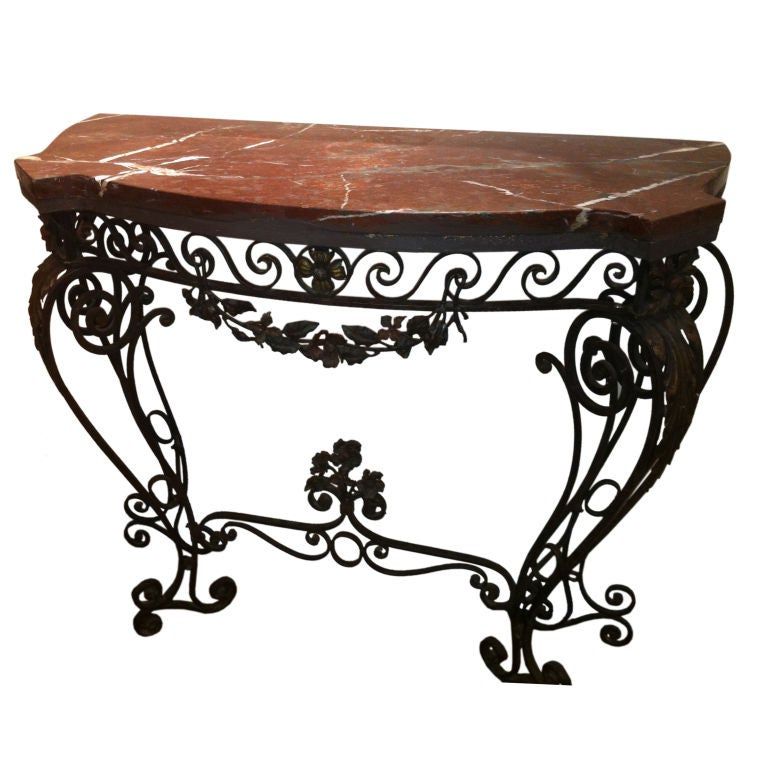 Favorite Round Iron Console Tables With 1930's Wrought Iron Console Table For Sale At 1stdibs (View 4 of 10)