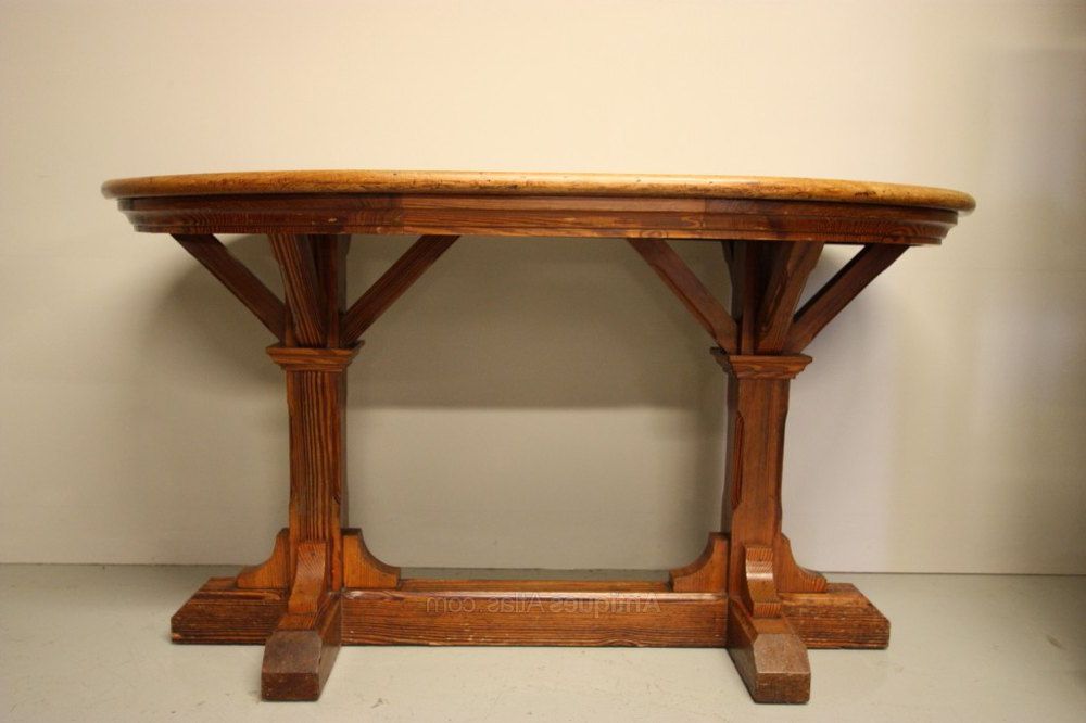 Favorite Twin Pedestal Antique Pine Console Table (View 5 of 10)