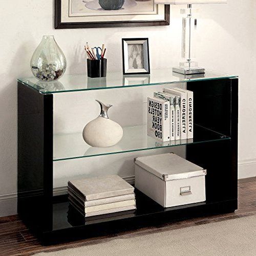 Furniture Of America Shura Contemporary Glossy White Sofa For Most Recent Black And White Console Tables (View 8 of 10)