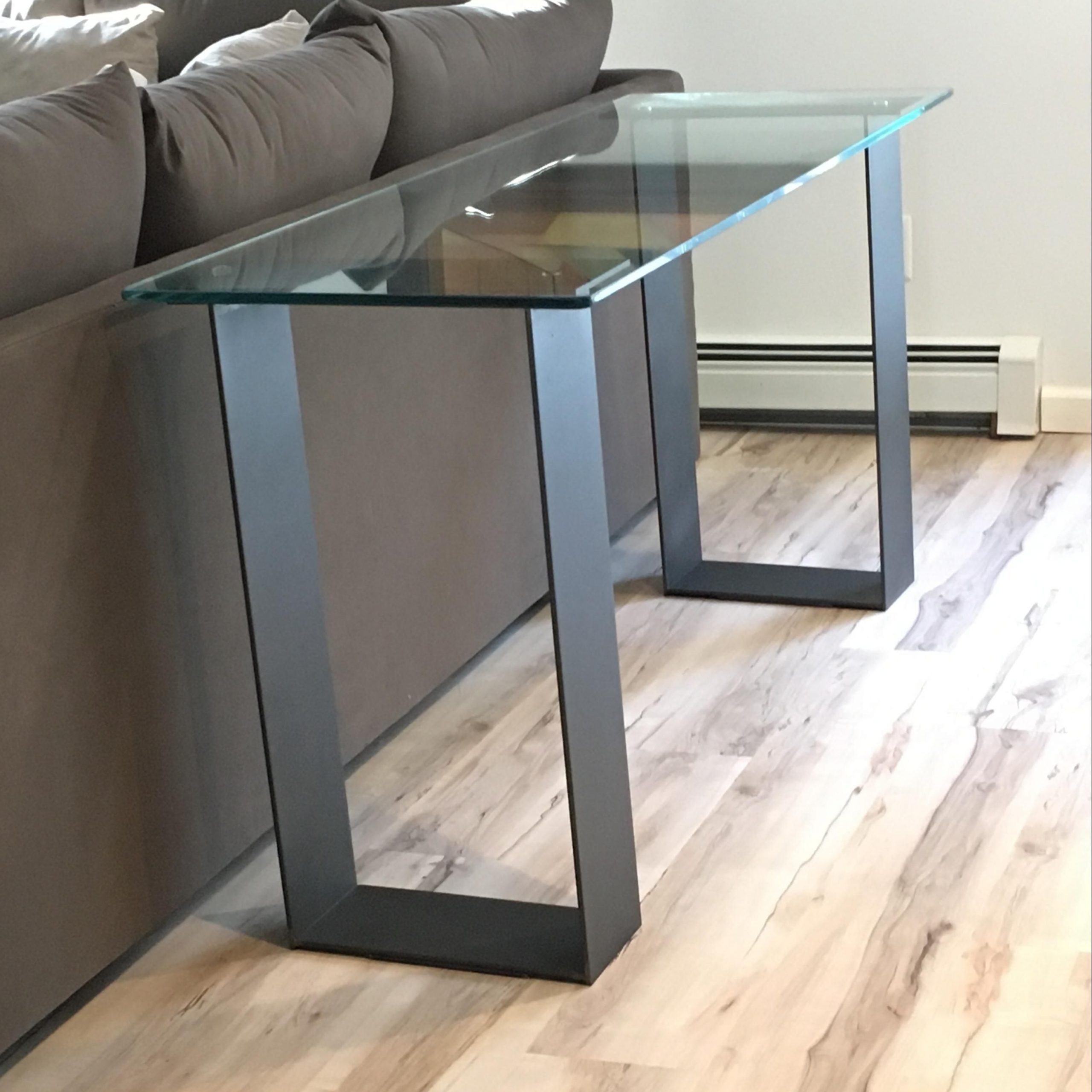 Geometric Glass Modern Console Tables Intended For Newest Buy Custom Glass And Steel Contemporary Sofa Table (View 2 of 10)