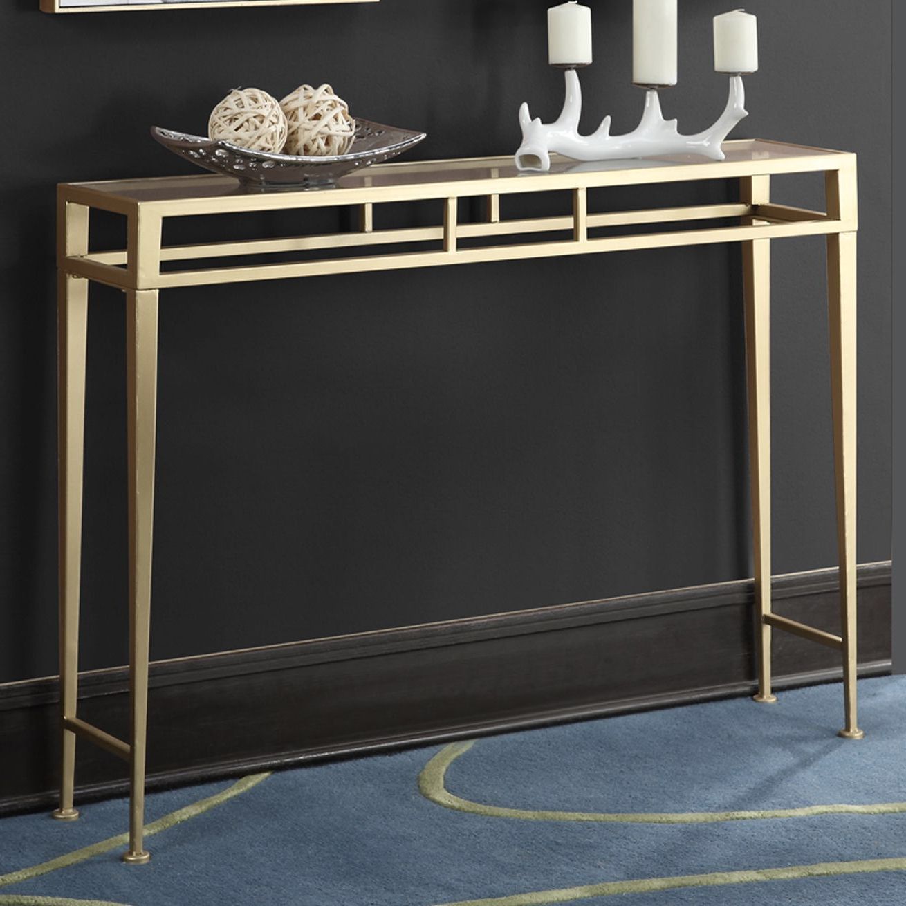 Glass And Gold Console Tables With Regard To Latest Varick Gallery Gold Coast Console Table (View 7 of 10)