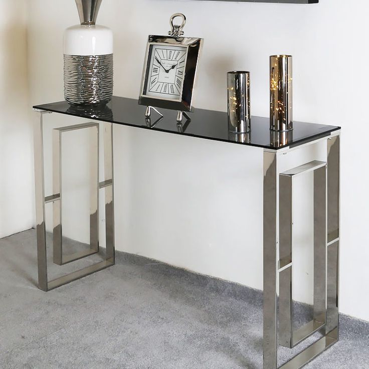 Glass And Stainless Steel Console Tables Throughout Most Recently Released Pin On Casa (View 7 of 10)