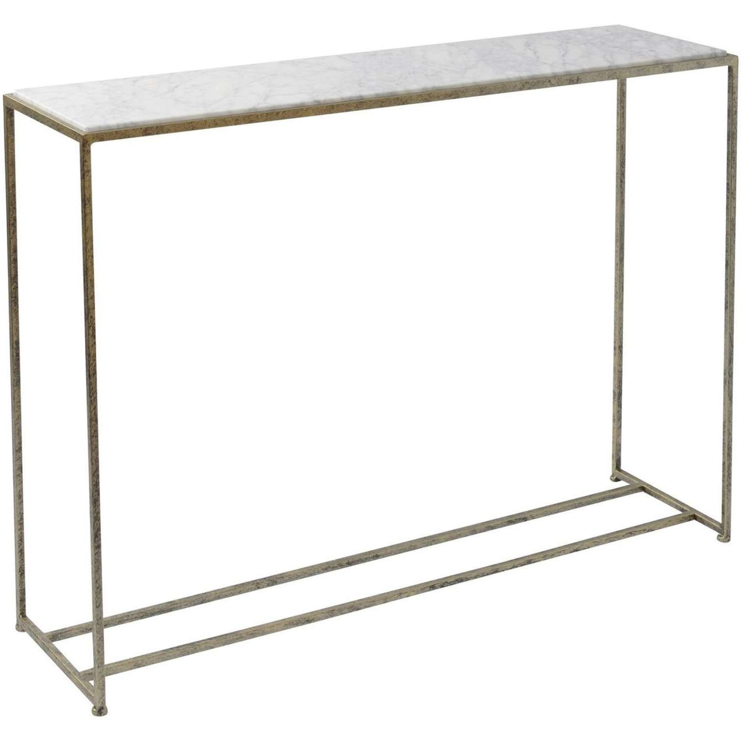 Gold Framed Console Table With White Marble Top Throughout Current White Marble Gold Metal Console Tables (View 10 of 10)