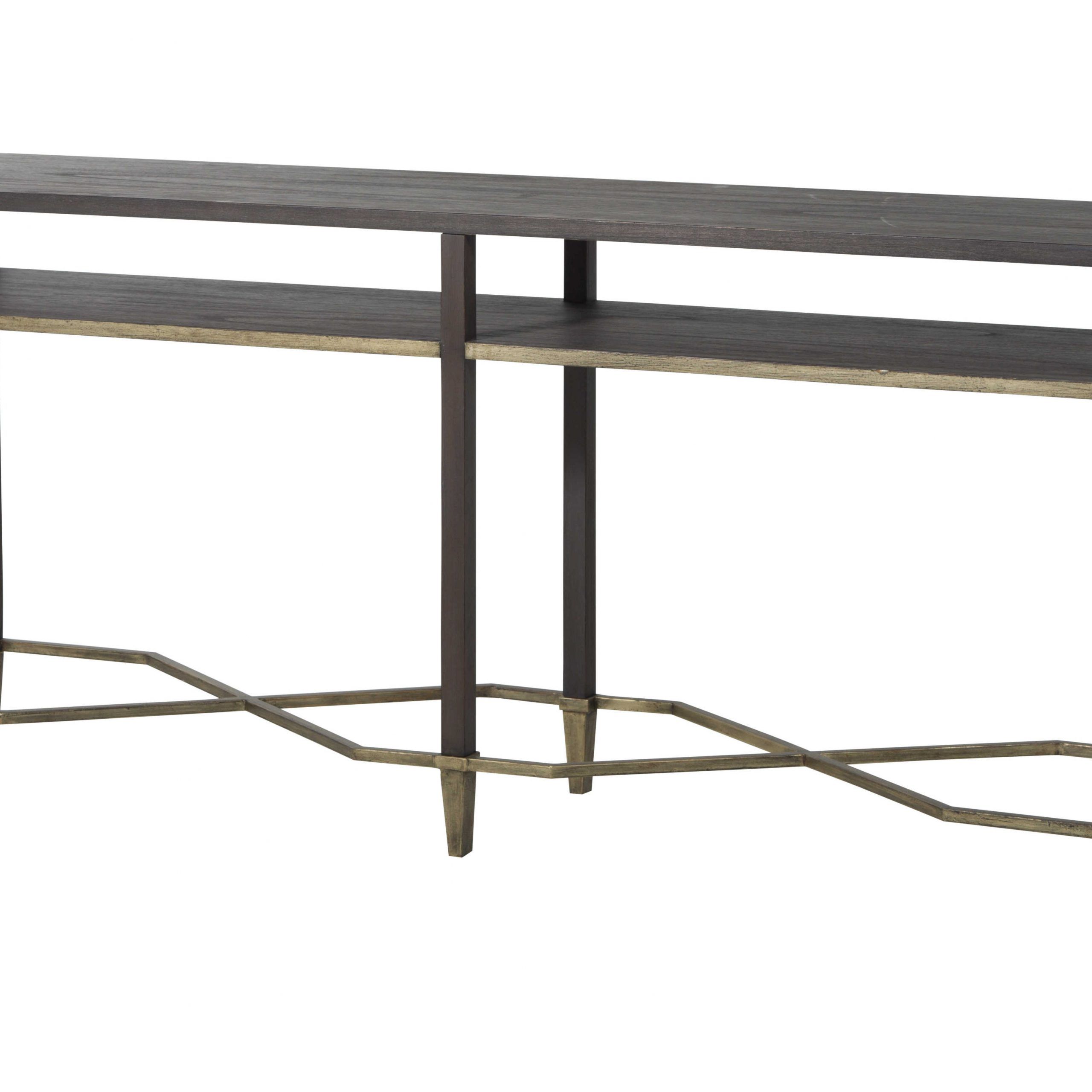 Latest Natural And Caviar Black Console Tables In Gabby Home Natural Black / Antique Champagne 70'' Wide (View 4 of 10)