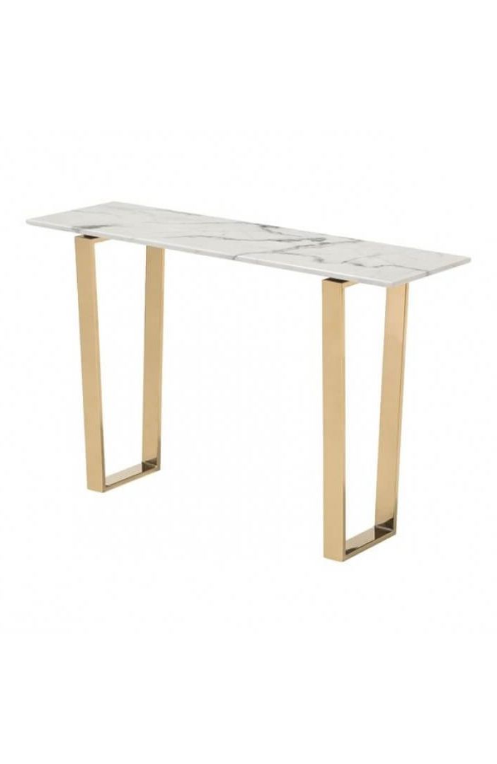 Latest White Marble Gold Metal Console Tables With Regard To White Marble Gold Console Table (View 3 of 10)