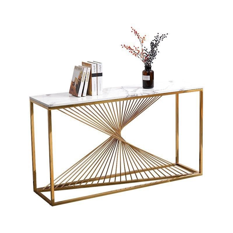 Luxury Modern 55" Rectangular Faux Marble Accent Entryway Regarding Favorite Stainless Steel Console Tables (View 8 of 10)