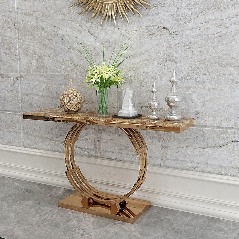 Luxury Modern Luxury 48" Faux Marble Narrow Console Table For Latest Marble And White Console Tables (View 1 of 10)