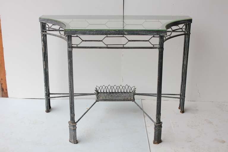 Modern Demilune/console Metal Table, 2 Available For Sale Throughout Latest Hammered Antique Brass Modern Console Tables (View 3 of 10)