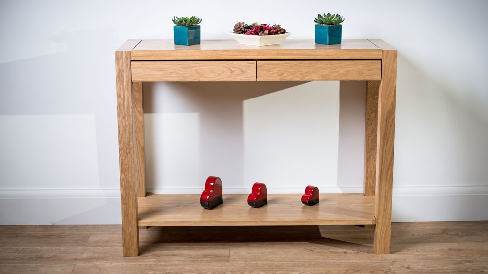 Modern Solid Oak Console Table (View 6 of 10)