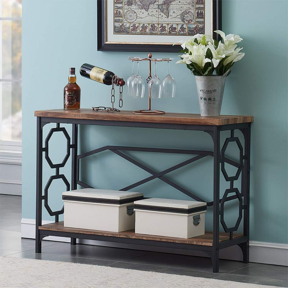 Most Current 3 Piece Shelf Console Tables Pertaining To Amazon: O&k Furniture Entryway Table With Storage (View 4 of 10)