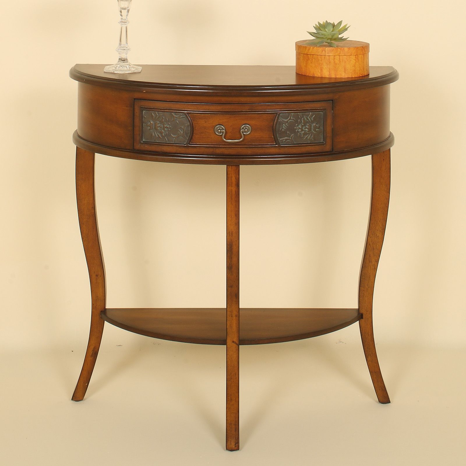 Most Current Barnside Round Console Tables With Passport Half Round Console Table – Walnut At Hayneedle (View 4 of 10)