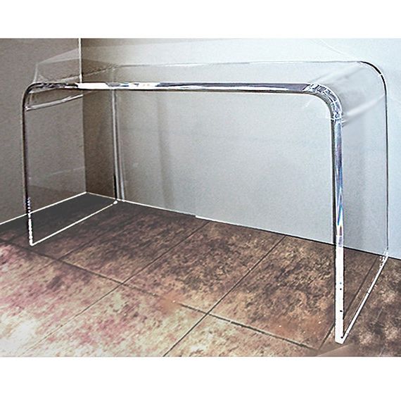 Most Current Clear Acrylic Console Tables Throughout Lucite Waterfall Console Table 65l 16d 30h 1 Inch Thick (View 6 of 10)