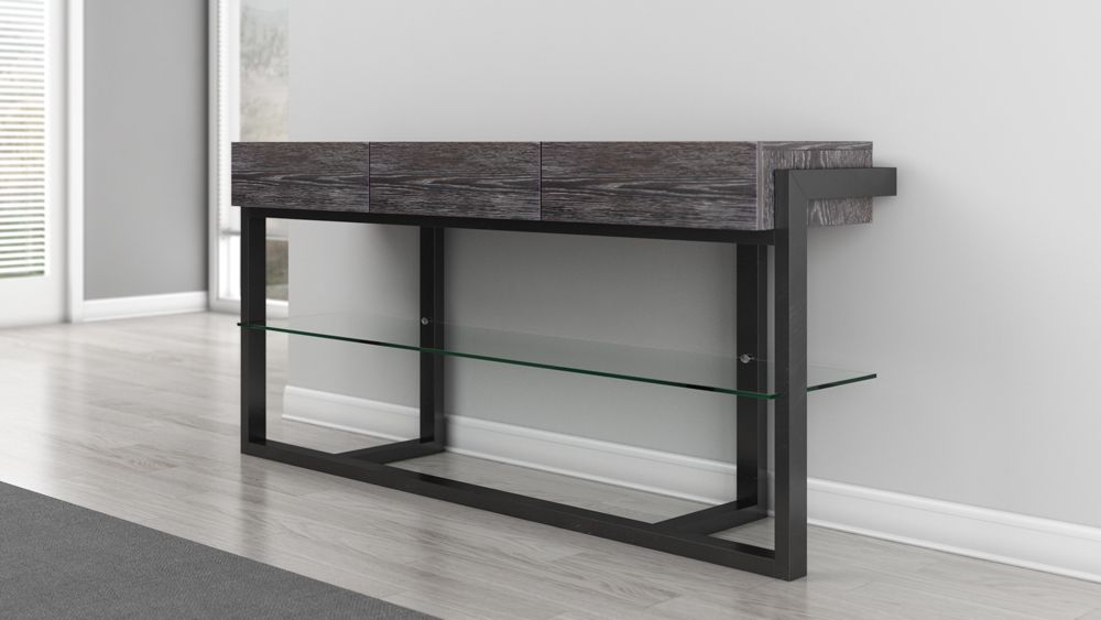 Most Current Matte Black Console Tables Throughout Furnitech – 64" Multi Functional Contemporary Console (View 3 of 10)