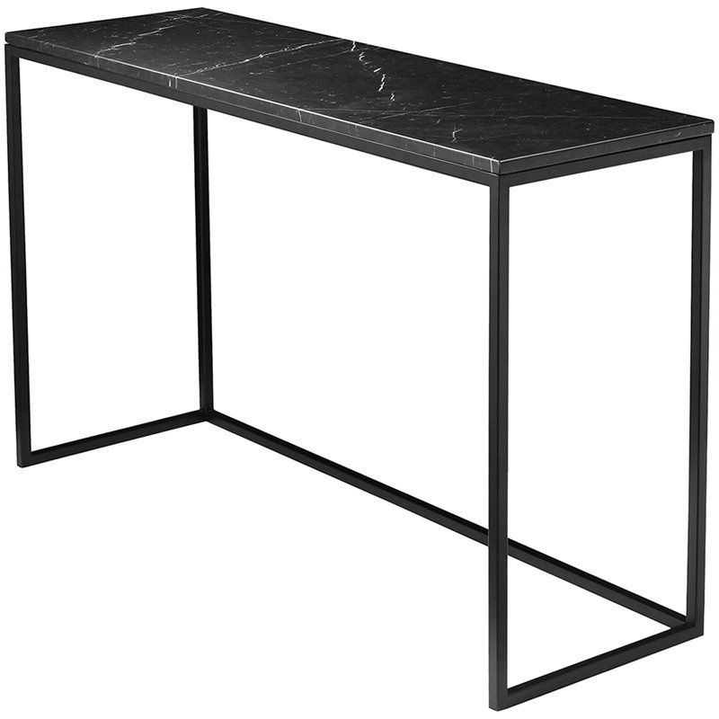 Most Current Mobital Onix Marquina Marble Top Console Table In Black With Matte Black Console Tables (View 6 of 10)