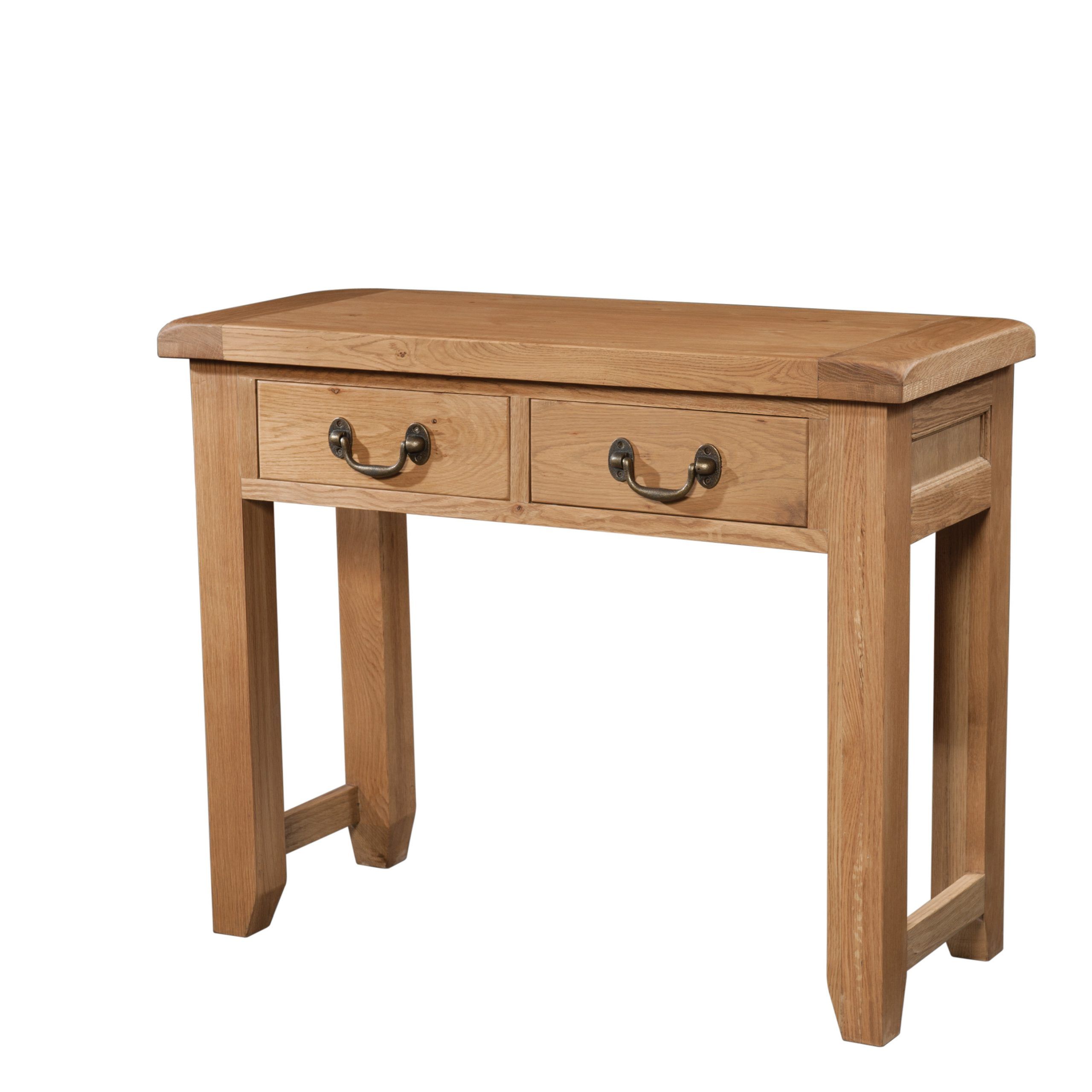 Most Current Rustic Oak And Black Console Tables With Regard To Wiltshire Rustic Oak 2 Drawer Console Table (View 5 of 10)