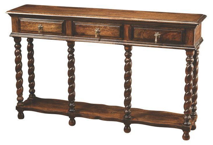 Most Current Warm Pecan Console Tables With Barley Twist Console, Pecan (View 3 of 10)