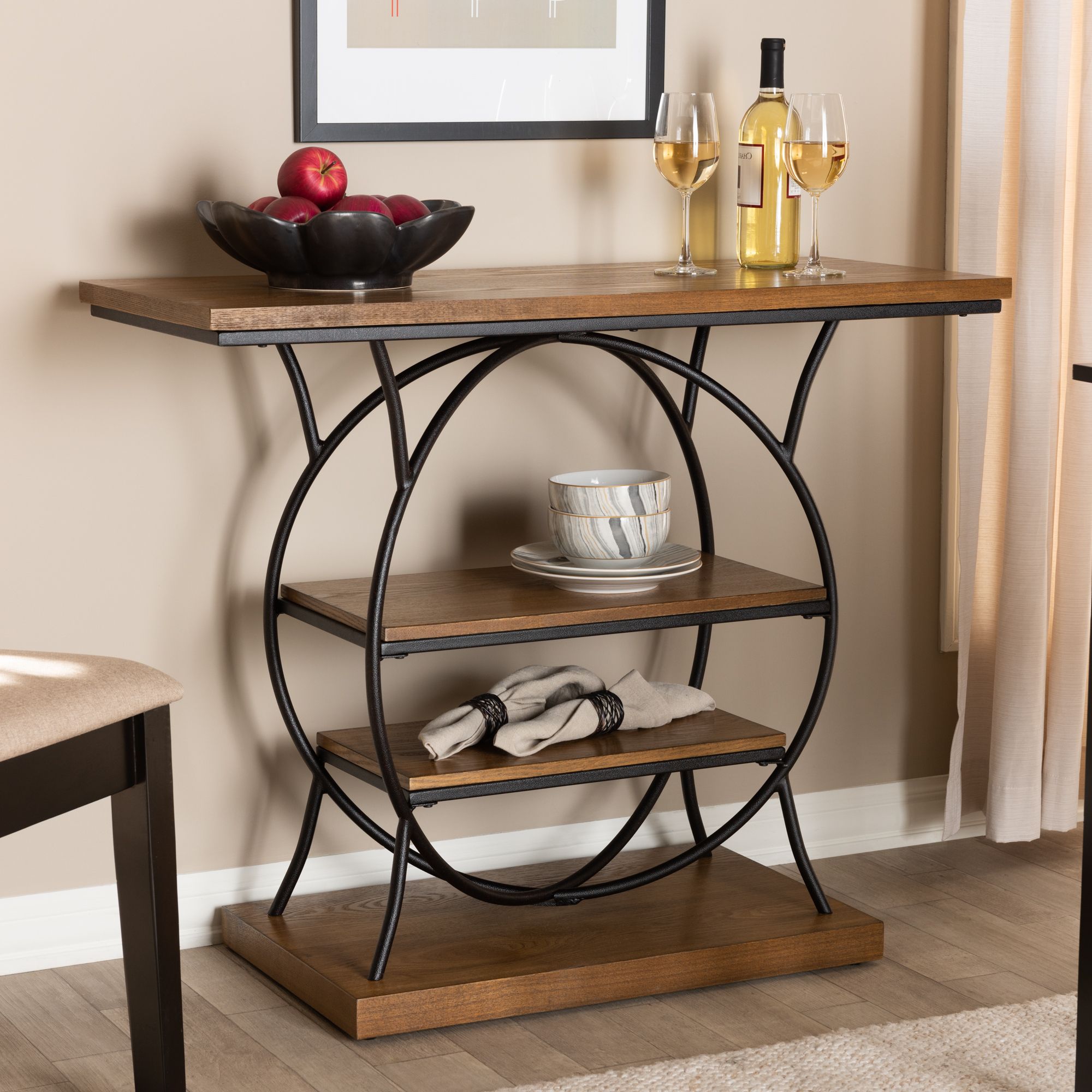 Most Popular Baxton Studio Lavelle Vintage Rustic Industrial Style Within Antique Silver Metal Console Tables (View 5 of 10)