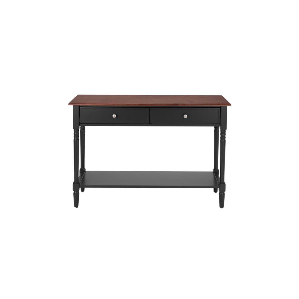 Most Popular Walnut Wood Storage Trunk Console Tables For Stylewell Trentwick Rectangular Black Wood 2 Drawer (View 7 of 10)