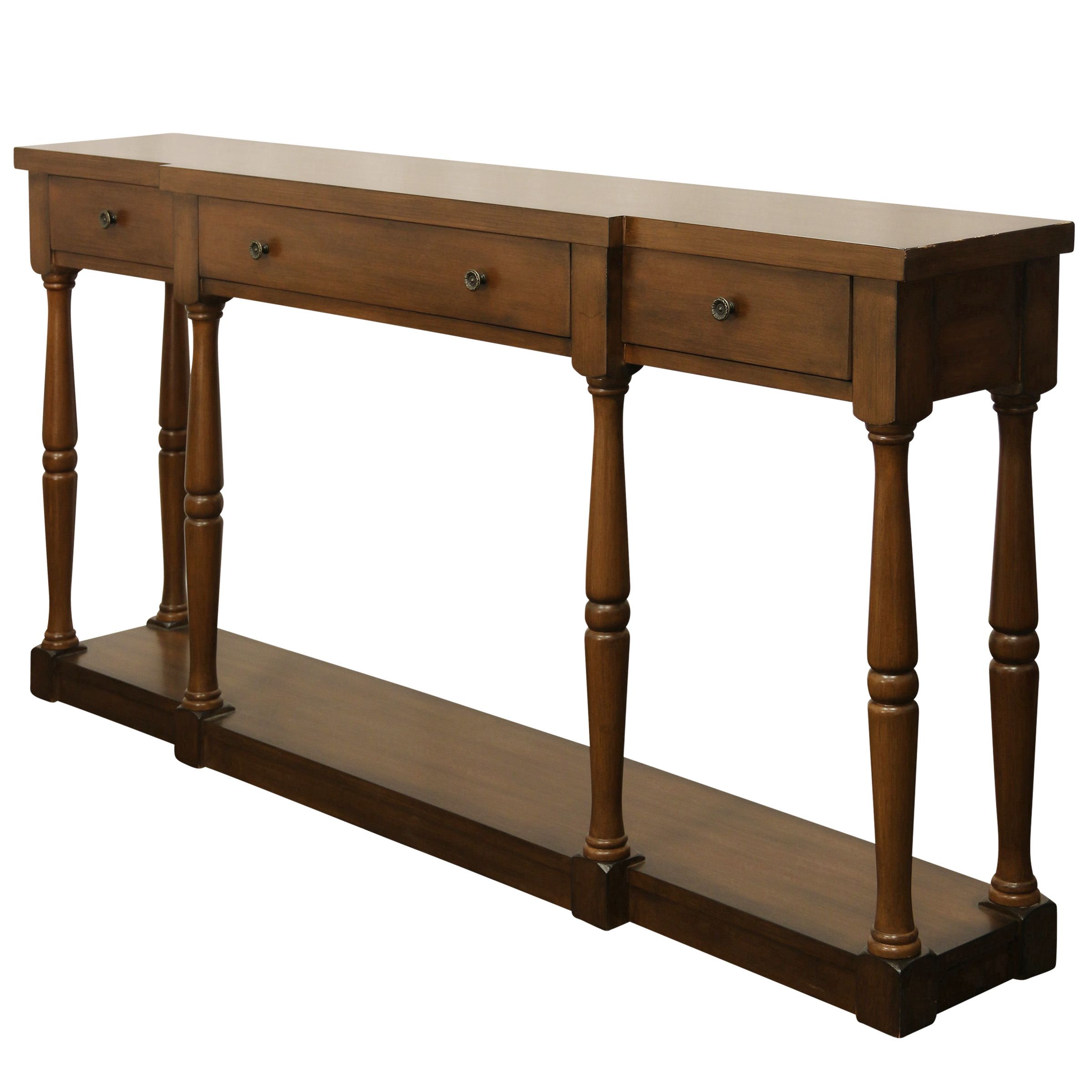 Most Recent Heartwood Cherry Wood Console Tables With Springfield 3 Drawer Wood Console Table – Cherry Finish (View 3 of 10)