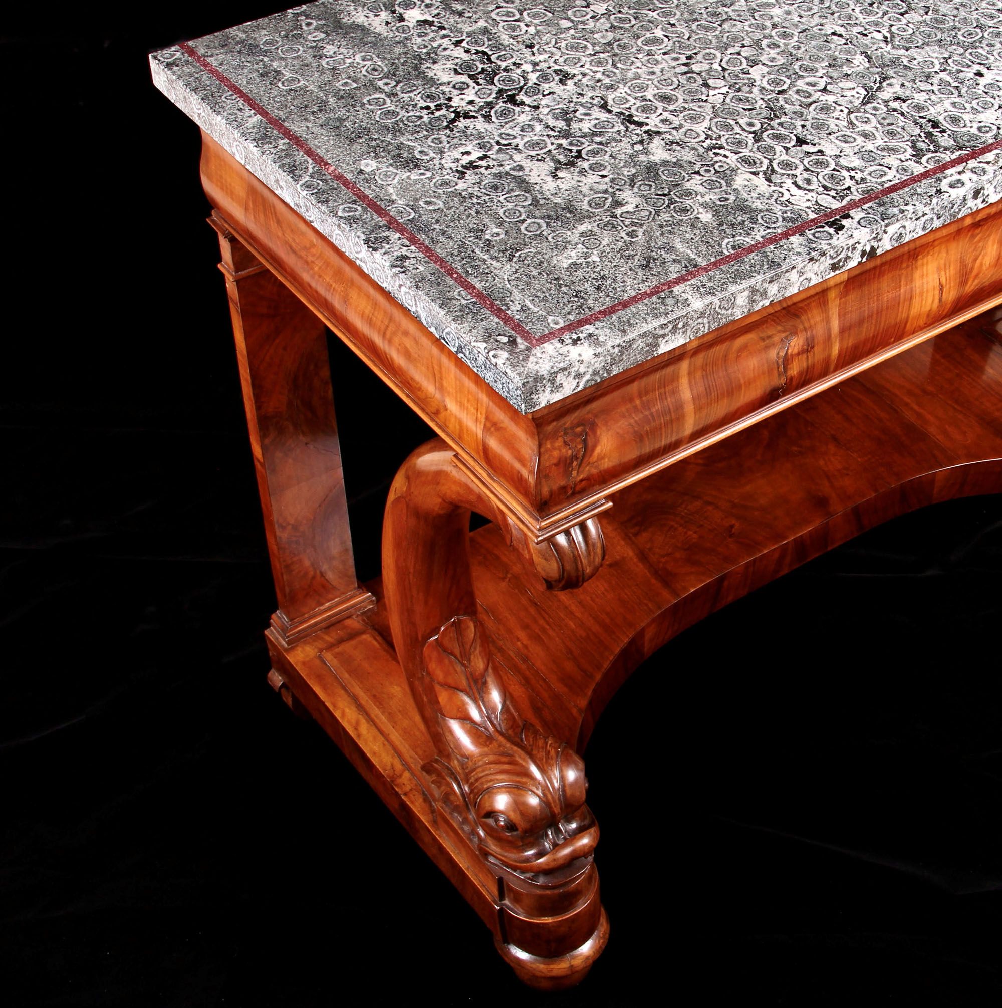 Most Recent Italian Napoleonite & Figured Walnut Stylised Dolphin With Regard To Walnut Console Tables (View 6 of 10)