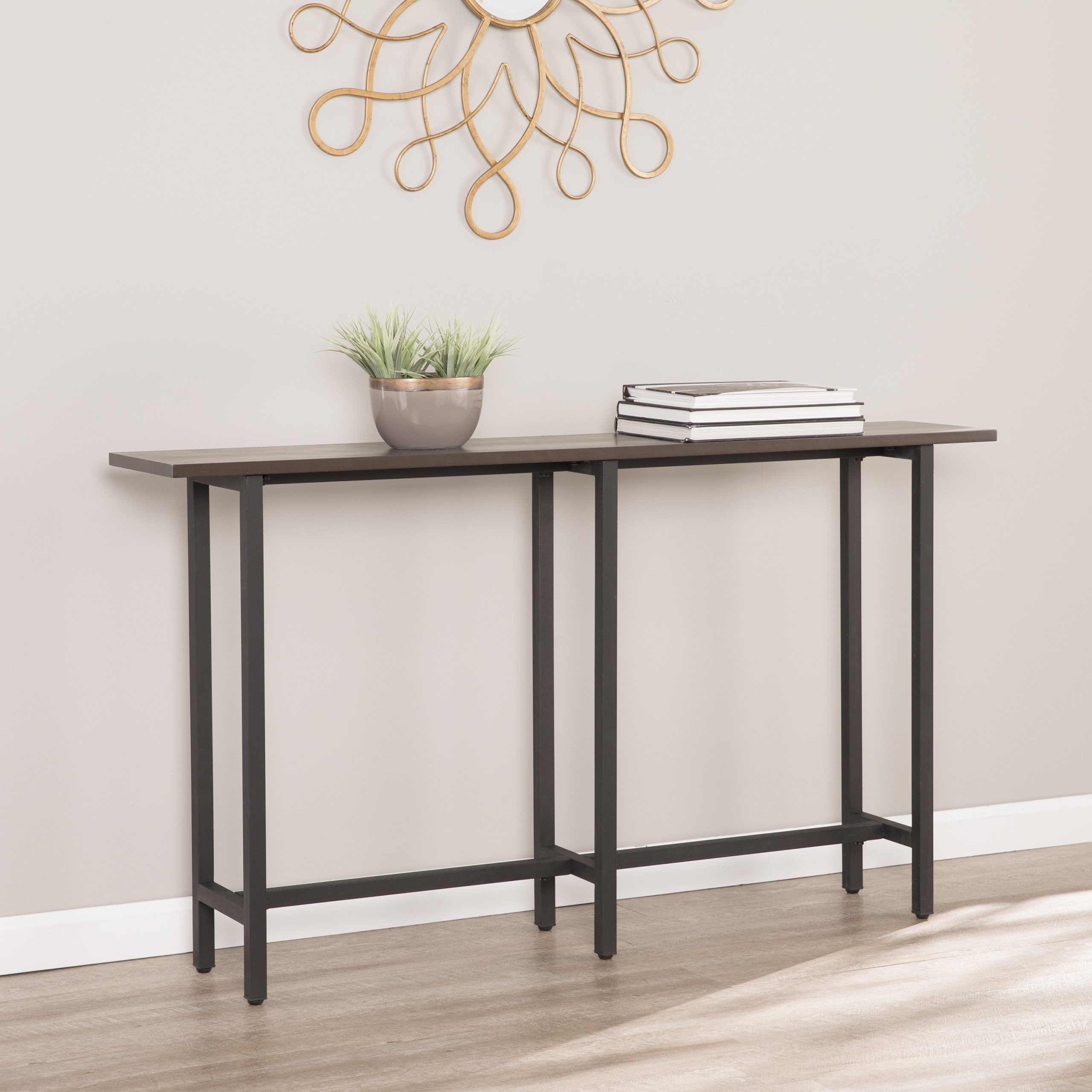Most Recently Released Caviar Black Console Tables Inside Jorral Long Narrow Console Table, Black – Walmart (View 5 of 10)
