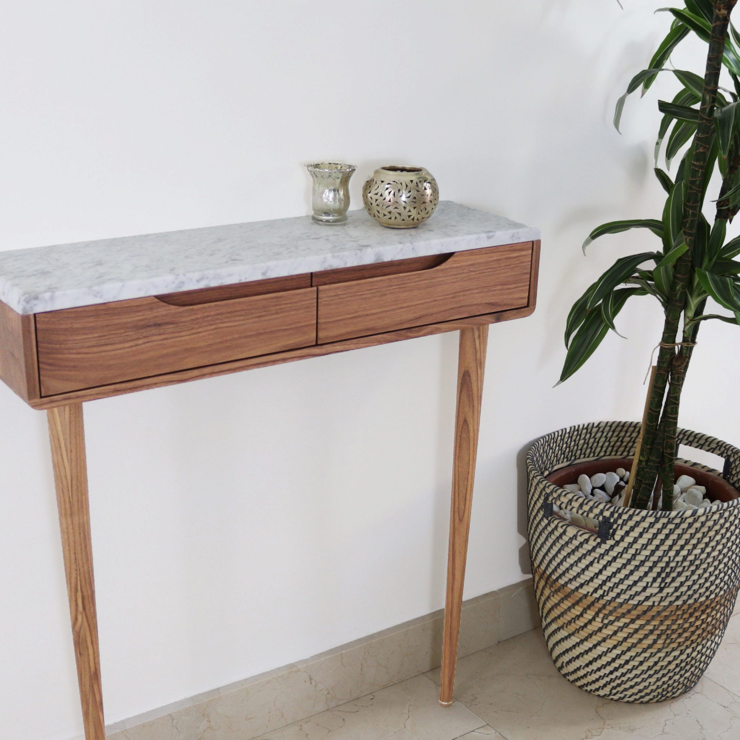 Most Recently Released Honey Oak And Marble Console Tables Pertaining To Console Table With Drawers In Solid American Oak Or Walnut (View 4 of 10)