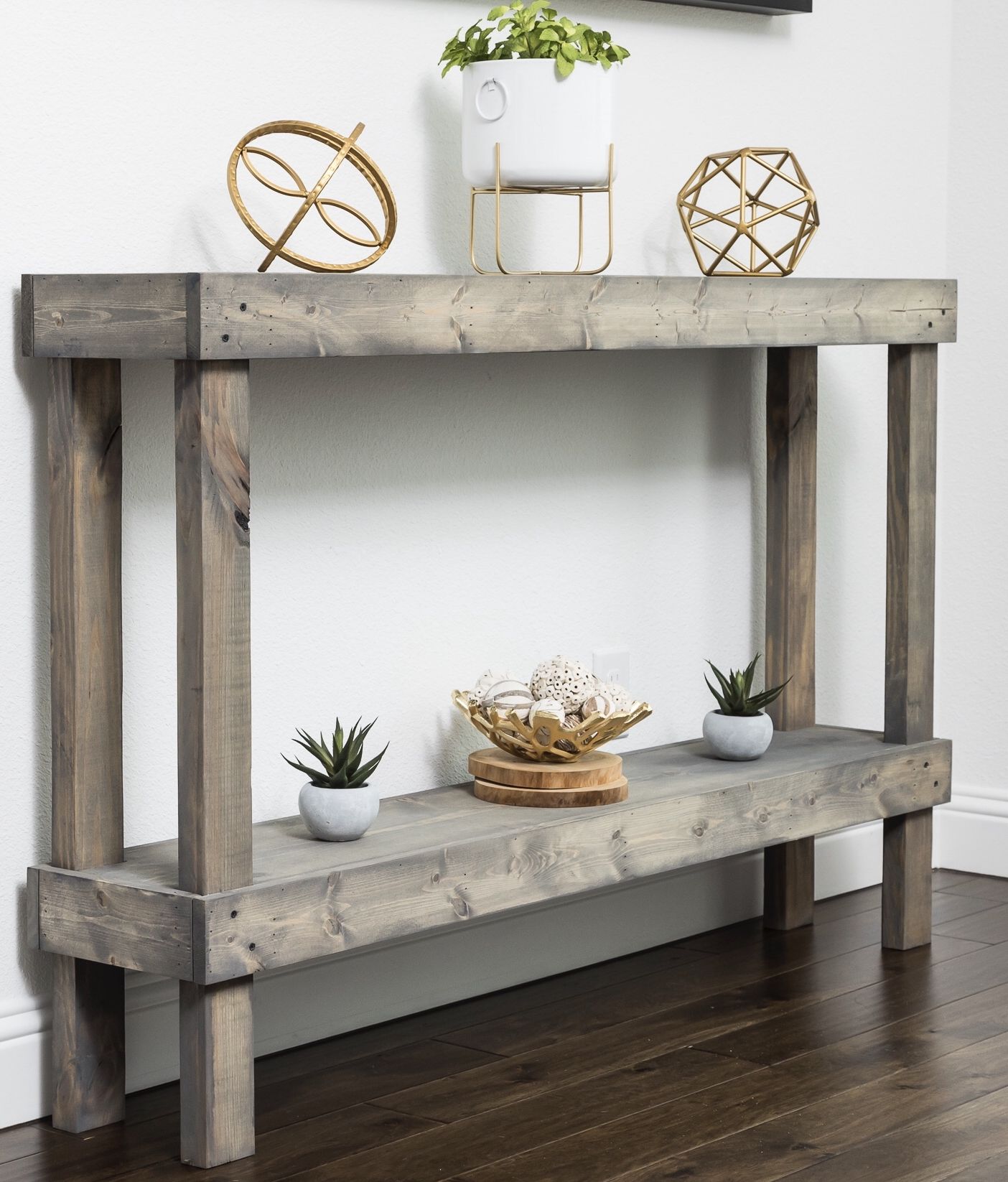 Most Recently Released Rustic Espresso Wood Console Tables Intended For Rustic Luxe Large Wooden Sofa Tabledel Hutson Designs (View 10 of 10)
