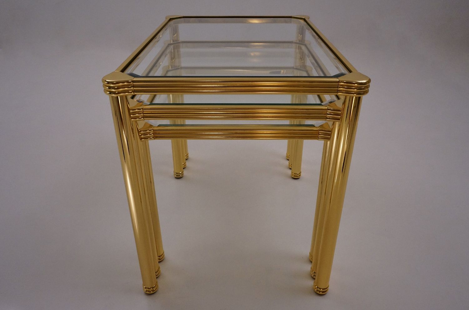 Most Up To Date Antique Gold Nesting Console Tables Throughout Orsenigo Nesting Tables, Gold Gilt & Bevelled Glass,  (View 2 of 10)