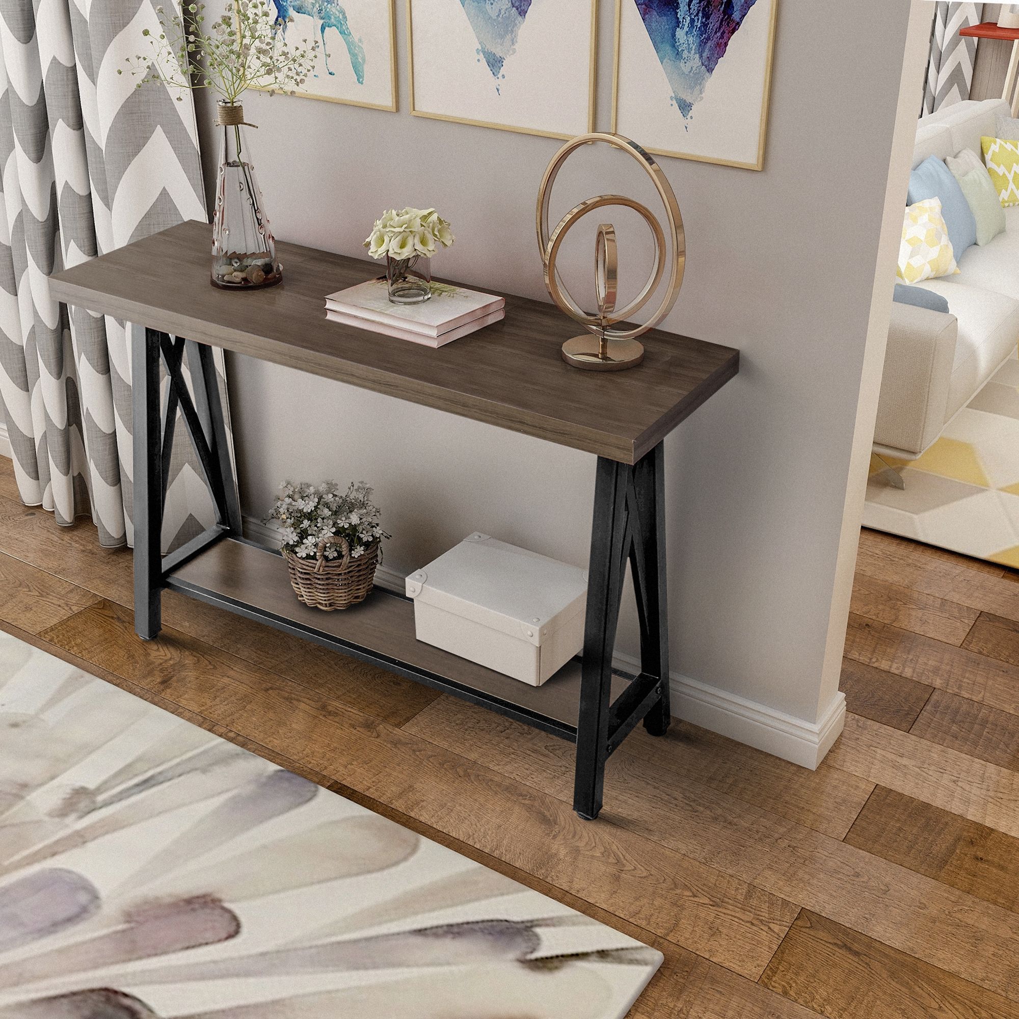 Most Up To Date Harper&bright Designs Accent Console Sofa Table With In Open Storage Console Tables (View 1 of 10)