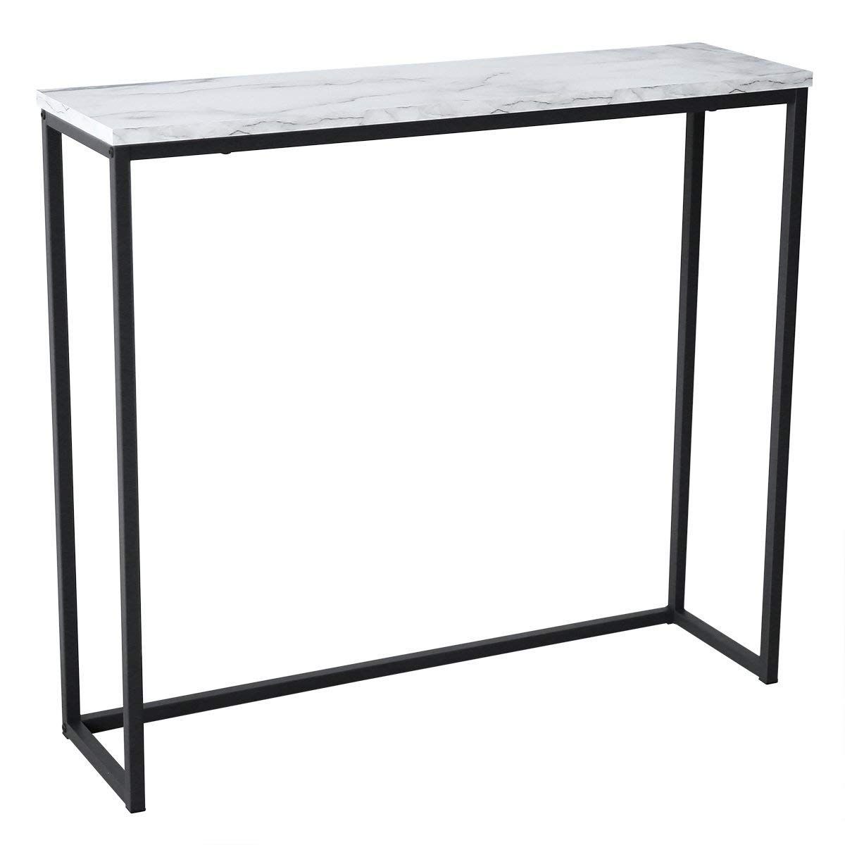 Most Up To Date Modern Accent Faux Marble Console Table, Black Metal Frame Inside White Marble Gold Metal Console Tables (View 6 of 10)