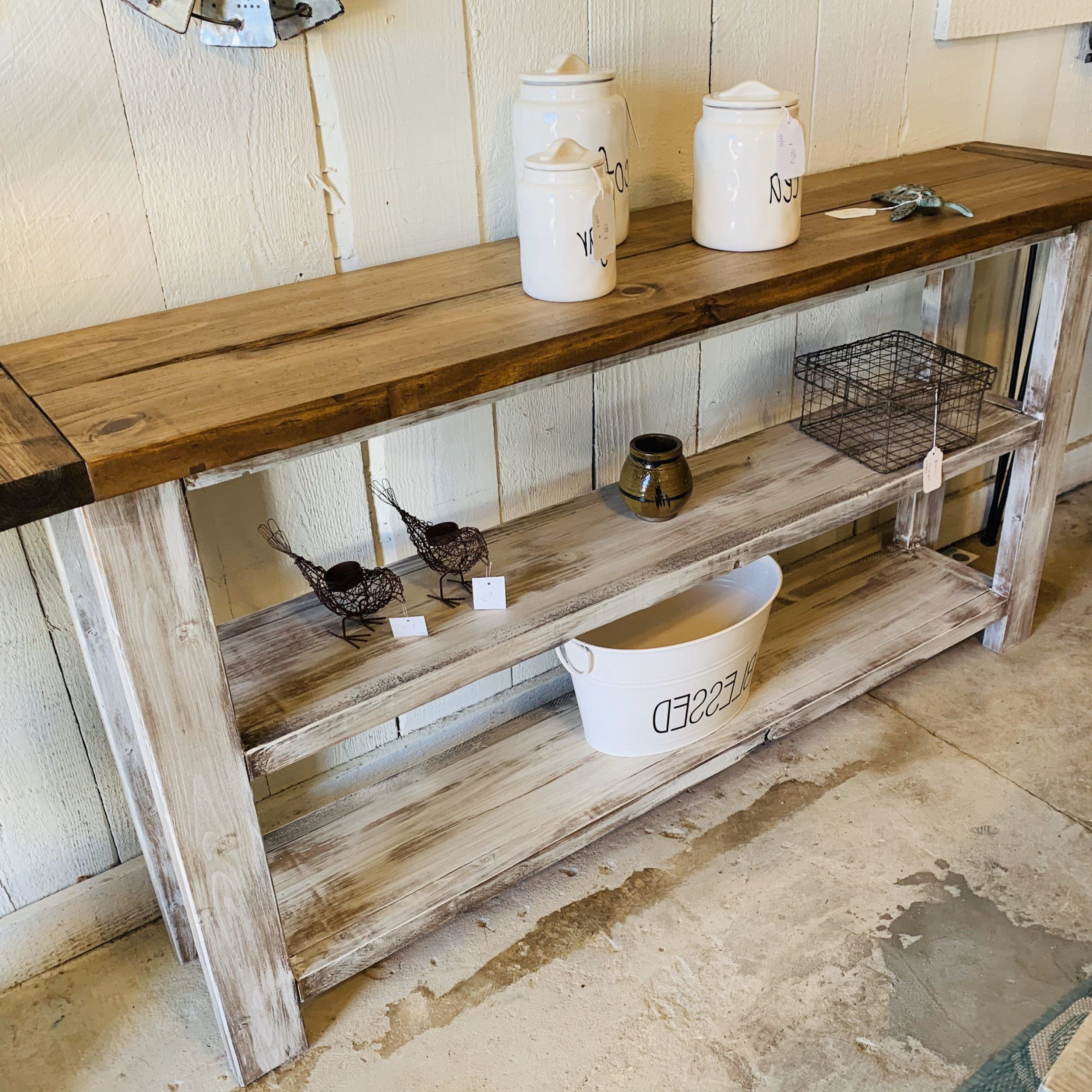 Most Up To Date Rustic Barnside Console Tables Regarding Rustic Farmhouse Narrow Bookcase, Console Or Entryway (View 3 of 10)