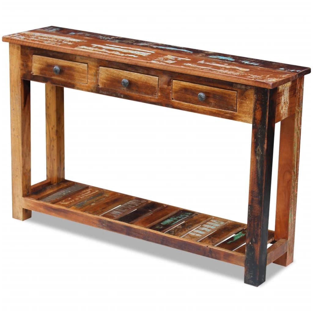 Most Up To Date Vidaxl Console Table Solid Reclaimed Wood 120x30x76 Cm Inside Reclaimed Wood Console Tables (View 5 of 10)