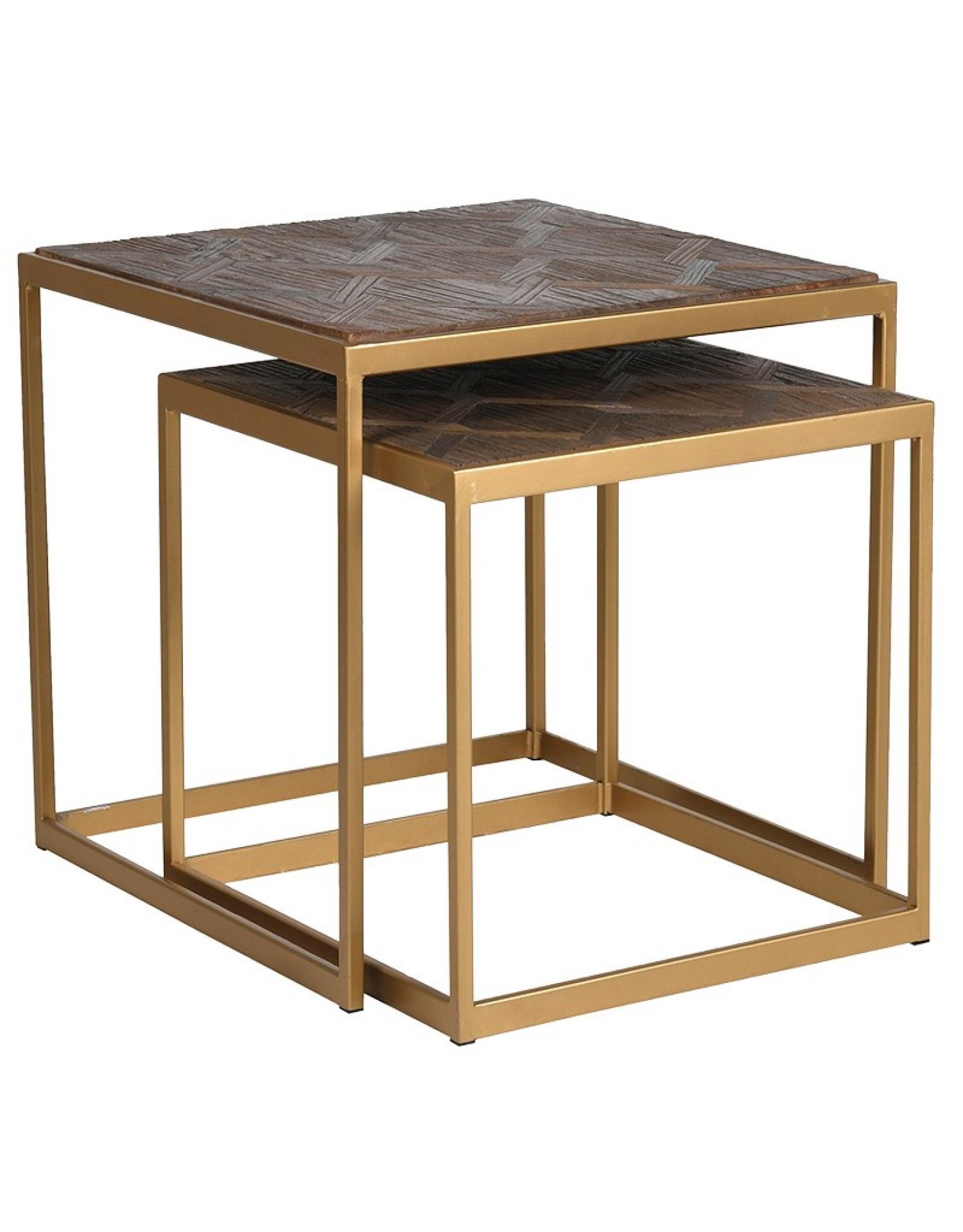 Nesting Console Tables In 2019 Square Nesting Side Tables With Brushed Elm Table Tops And (View 7 of 10)
