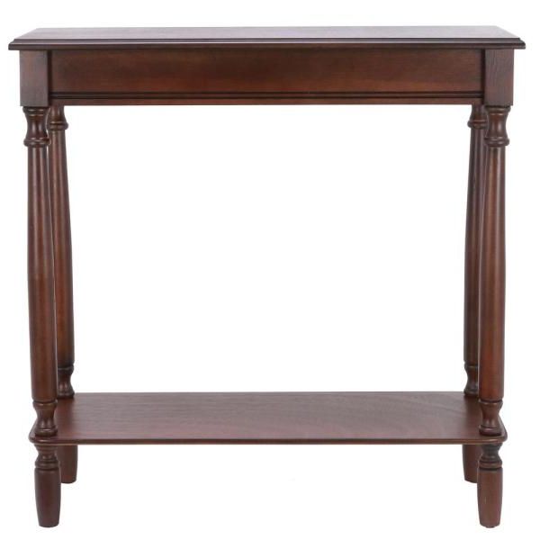 Newest Walnut And Gold Rectangular Console Tables Pertaining To Decor Therapy Rectangular Walnut Console Table Fr (View 4 of 10)